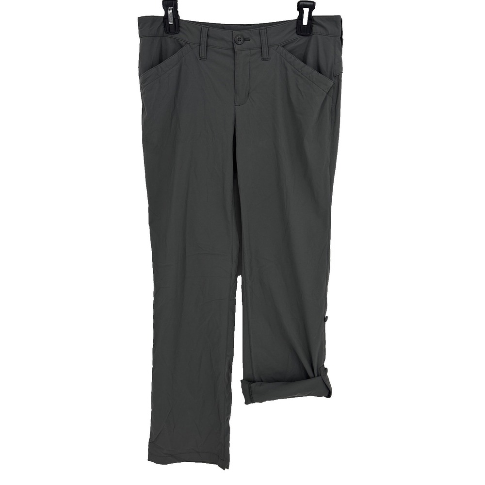 Eddie Bauer Convertible Roll Up Hiking Pant Women's‎ 6 Gray Stretch Camp Pockets